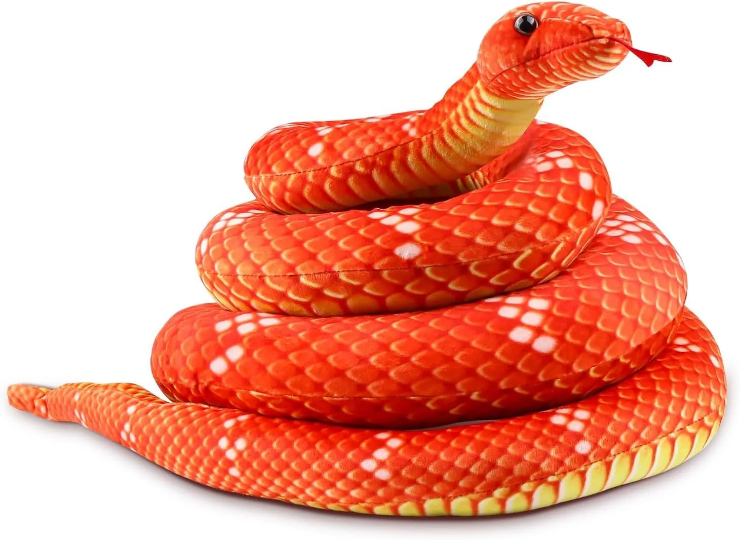 Stuffed Snake$ 82.7 Inch definition conspicuous Realistic Plush Toy$ Lifelike Snake for Kids as Party Prank Props (Red) Anboor Giant 