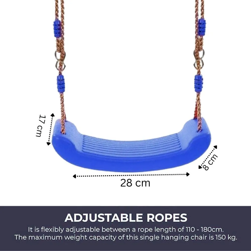 Suitable for Outdoor & Indoor (Blue) Kids worthy seller Plastic Seat for Plastic Set Outdoor for Children-Hight Adjustable Rope Swing Seat Tree Swing 