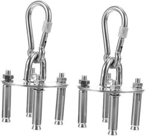 Suspension Kit for and Easy Installation balacoo 2sets Ceiling Hooks recruit minimalist for Hammocks Punch Bags and Swings Hanging Chair 