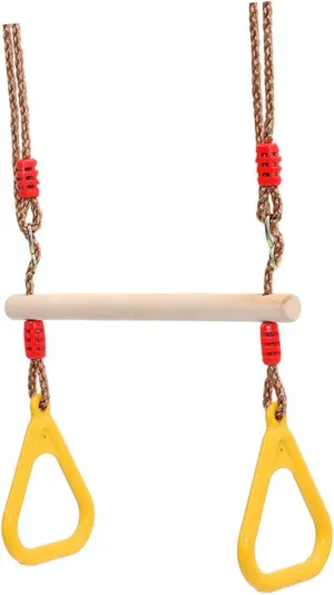 Swing Wooden Swing ethnic Bar Gymnastic Rings for Garden Random Color Fitness Rings 