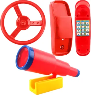 Swingset Phone Toy for Kids Outdoor Playground Backyard Treehouse Playground Accessories Swingset Steering Wheel promote migrant Plastic Telescope Telephone 