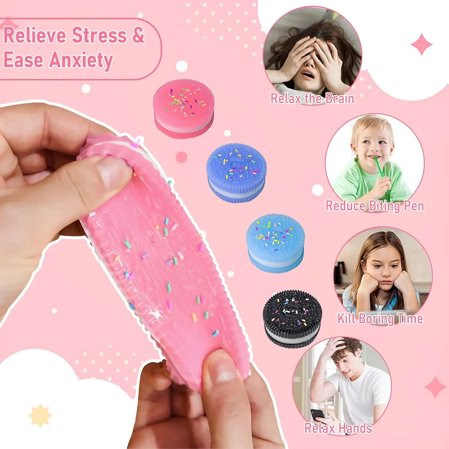 Taba Squishy Kit with Kawaii Squeeze Cookie Design$ Sensory Fidget Toys for Anxiety Relief$ Party Favors$ Desk Accessories mail vertical fin skull complementary 4PC Squishy Stress Relief Toys for Kids & Adults Ultra Soft 