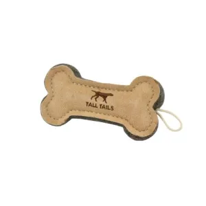 Tall Tails Natural Leather Wool Bone 6IN Dog Toy