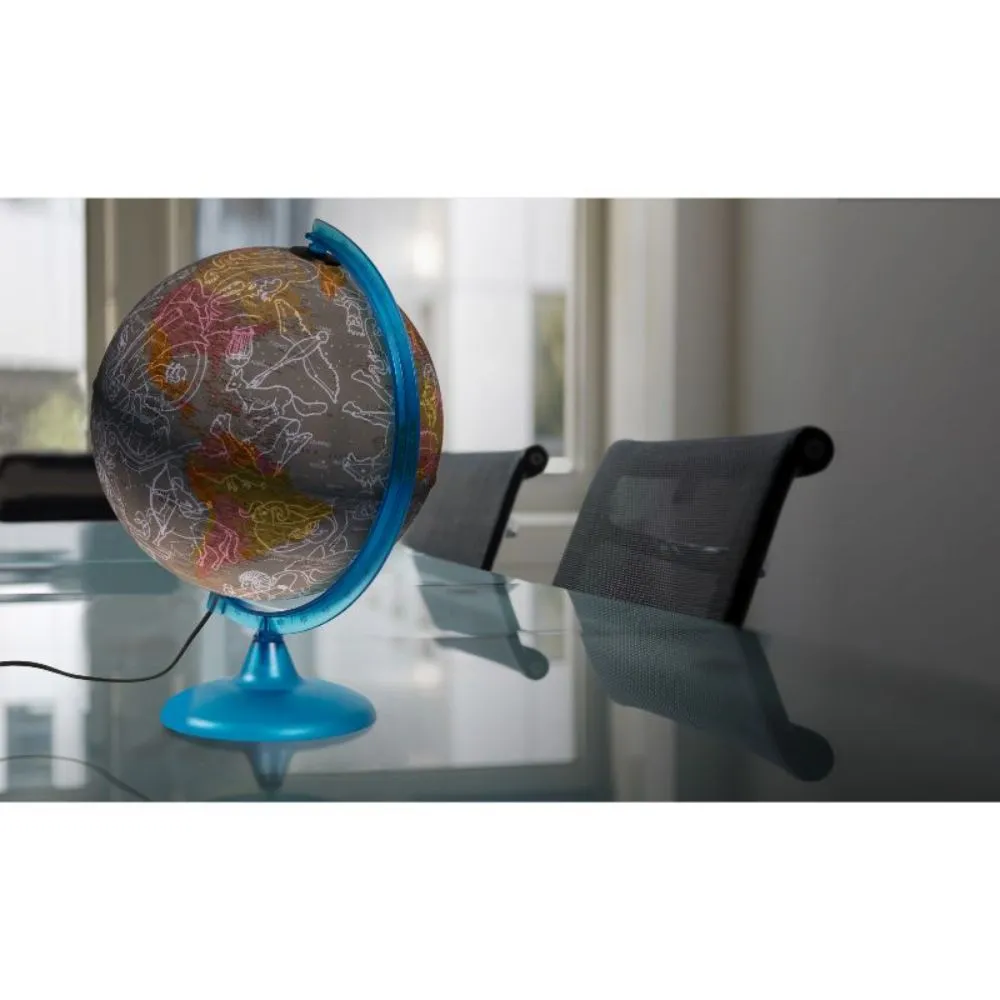 Tecnodidattica - Night & Day  Illuminated and revolving Globe 10"/25cm Diameter, Blue