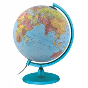 Tecnodidattica - Night & Day  Illuminated and revolving Globe 10"/25cm Diameter, Blue