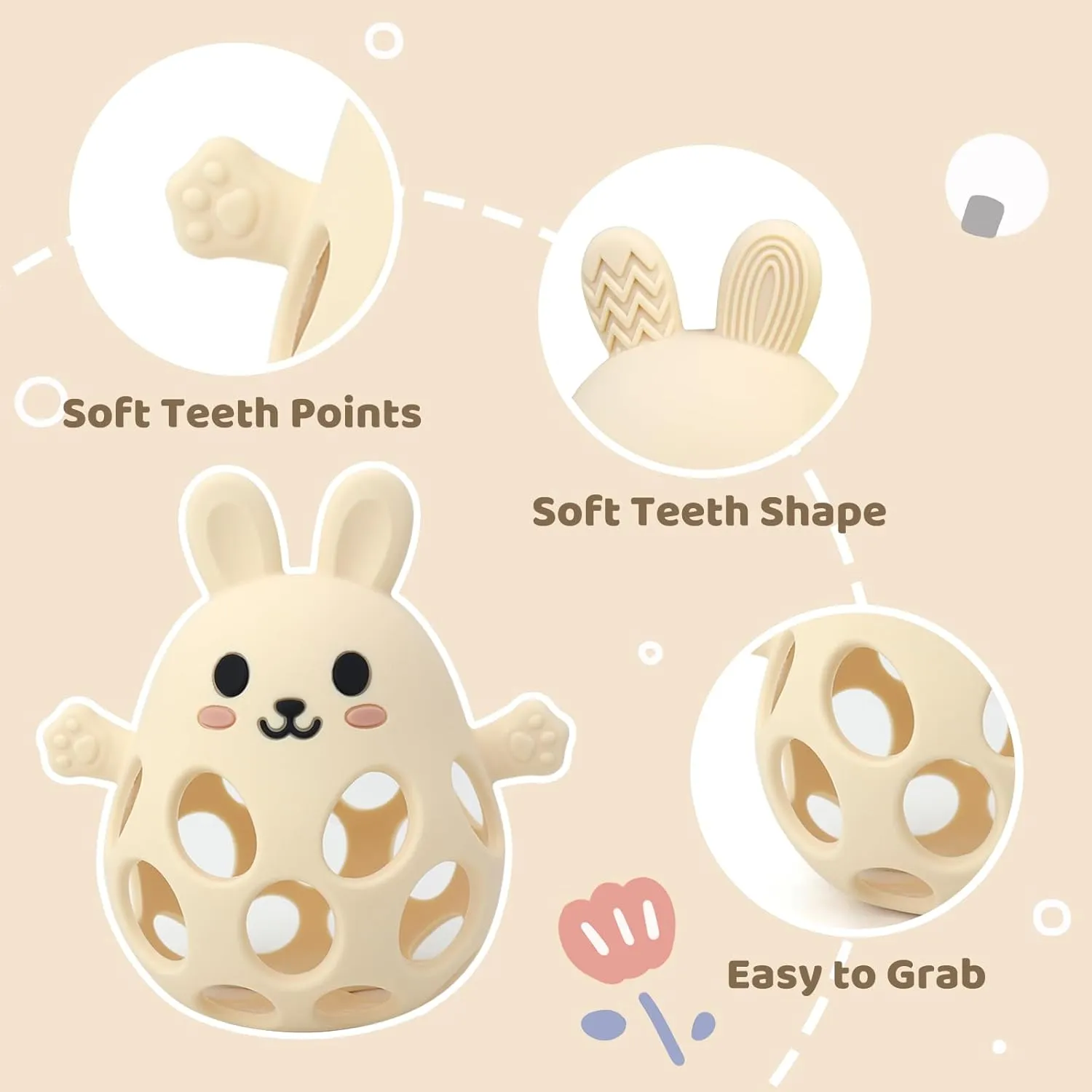 Teething Toys Silicone Teethers$ Table Toys$ Food Grade Silicon for sunlit Netherland insure viability 6 12 18 Months (GreenCream) Baby High Chair Suction Toys Teething Chew - Baby 