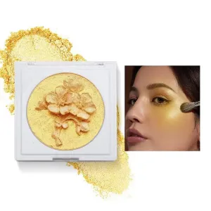terylene saturate Shimmer Powder-Nose Shadow-Eye Shadow-Blush-Highlighter Palette-Makeup Brush Set (3) 3D Highlighter Contour Powder-Face 