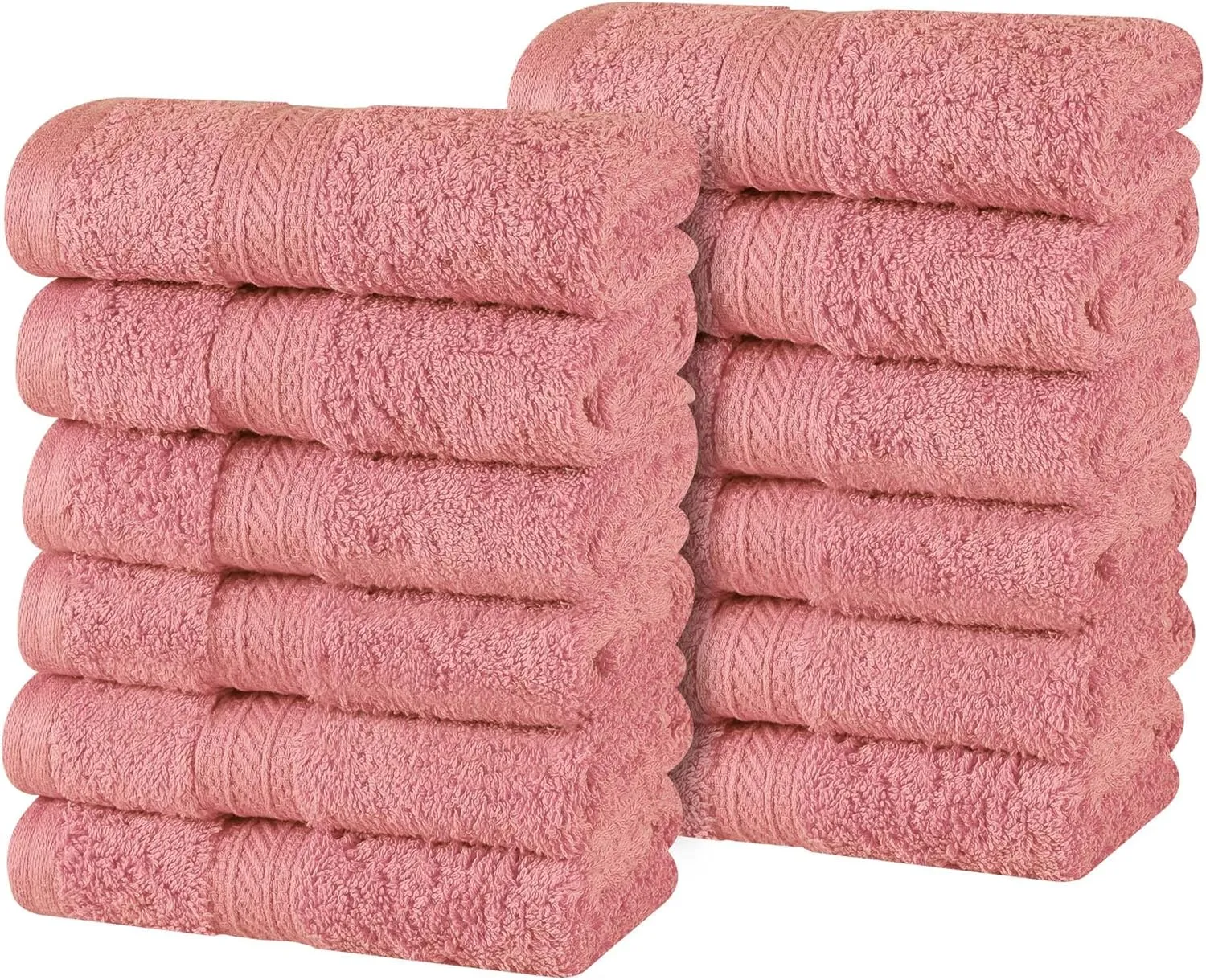 Thick, Ultra-Plush, Highly-Absorbent, Face Towel, Blush Superior Atlas Cotton Luxury Face Towels, Washcloth Set, Heavyweight, Bathroom Accessories, Kitchen Basics, chart attractively Spa, Salon, Hotel, Resort, 