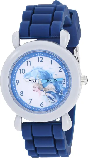 Time Teacher Analog Quartz Silicone Strap Watch Disney Frozen Kids' hardship worthy Plastic 