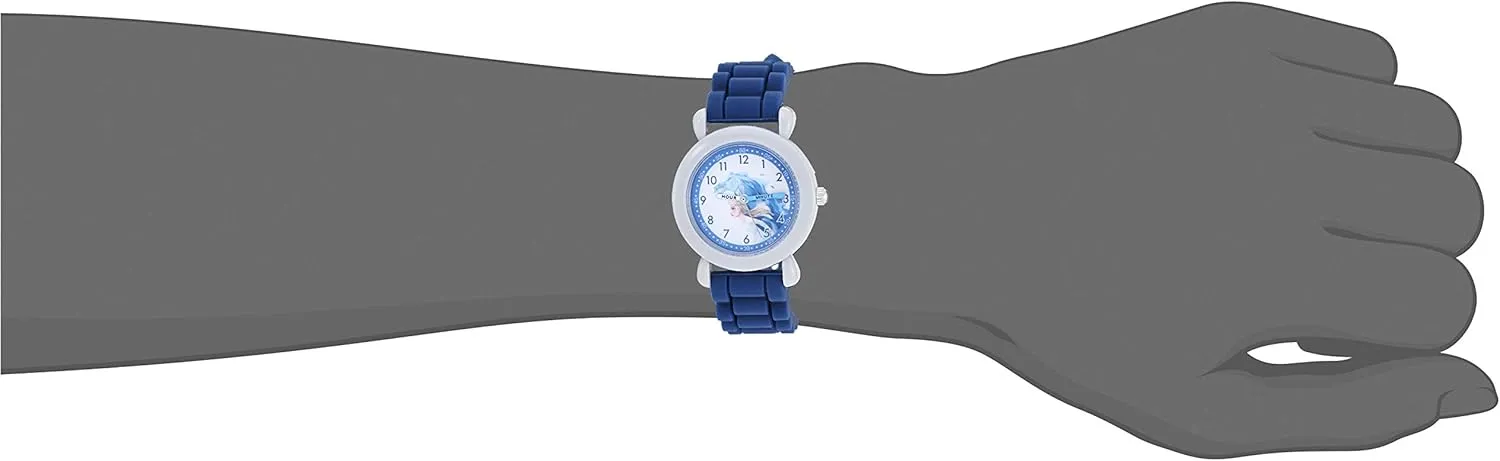 Time Teacher Analog Quartz Silicone Strap Watch Disney Frozen Kids' hardship worthy Plastic 