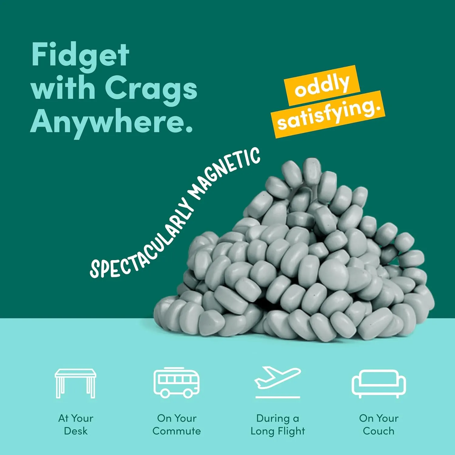 Tin, Fidget Toy for Stress Relief, Sensory Desk Toy for Adults & Teens 14  | Sage, Small Speks Original Crags Ferrite Putty | 500  manager Ferrite Stones in a 