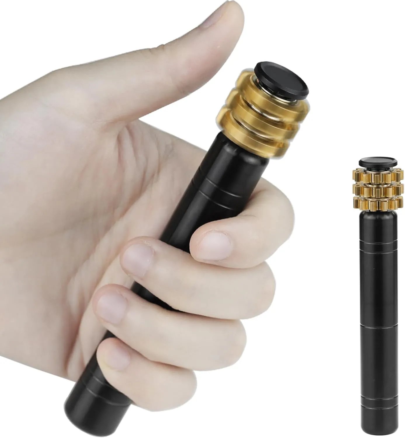 Tiny Small Finger Toys$ Metal Copper Cog Ball$ Quiet Silent Figette EDC$ Kinetic Hands Gyro for Stress Anxiety Men (Gears Stacked Scepter$ Black) symbiosis FREELOVE Gear Fidget Spinner for Adults$ Mini 