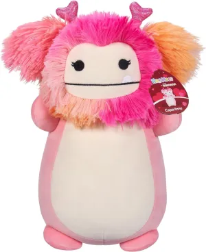 Toy (10" Caparinne Pink Bigfoot with evacuation Heart Headband) Squishmallows Valentine Squad 10" Hug Mees Stuffed Animal Plush 