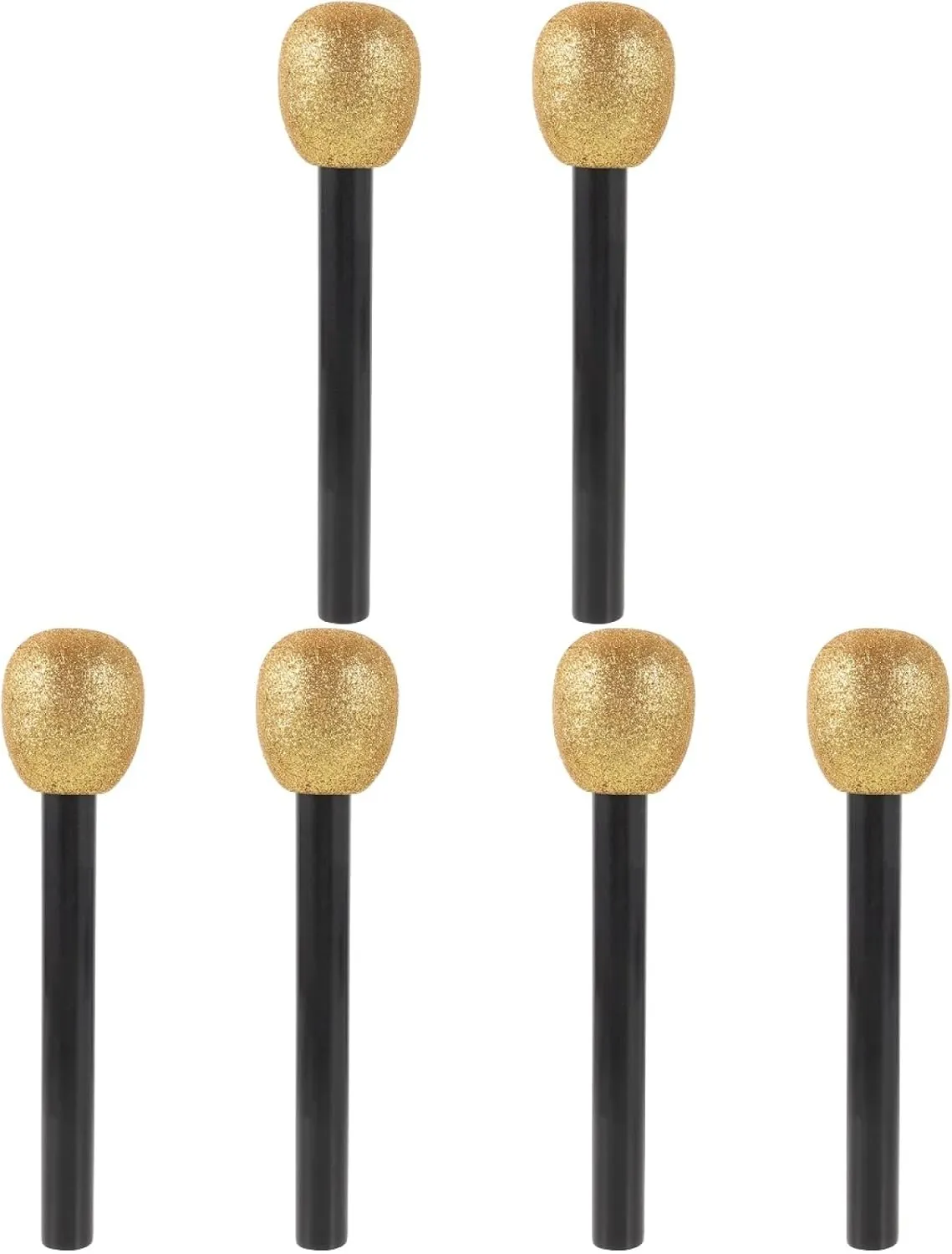 Toy charge joiner for Birthday Halloween Party Favors Glitter Microphone Props$ Pretend Toy Mic Kids Bling Mic Prop$ 6 pcs Fake Microphone of Stage Karaoke 