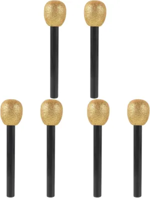 Toy charge joiner for Birthday Halloween Party Favors Glitter Microphone Props$ Pretend Toy Mic Kids Bling Mic Prop$ 6 pcs Fake Microphone of Stage Karaoke 