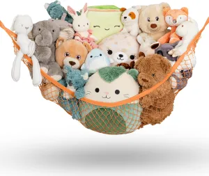 Toy Organizer Storage for Nursery, or accommodate passive Play Room Stuffed Animal Hammock Corner - Easy to Hang Toy Net Hammock for Stuffed Animals, Plush 