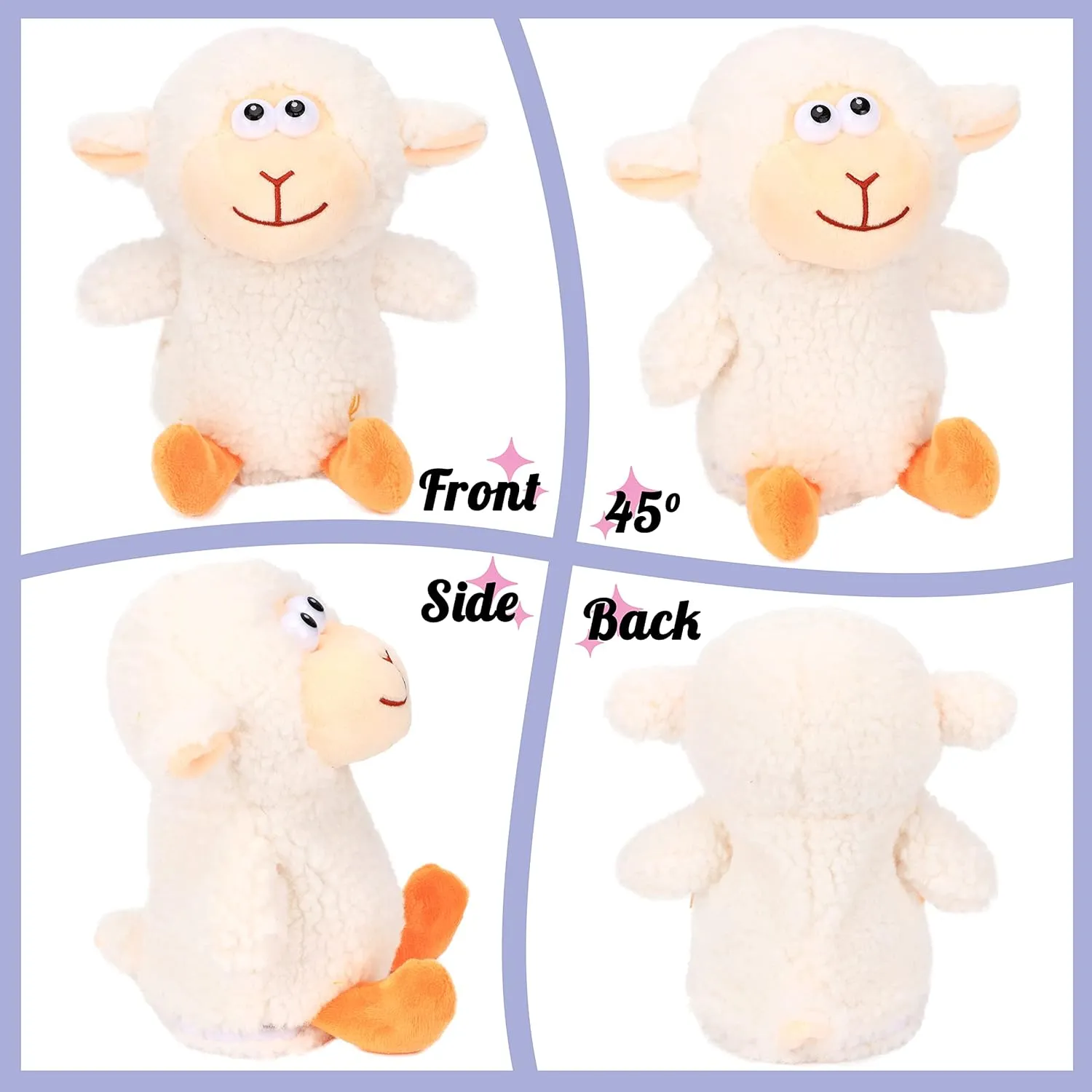 Toy Speaking Plush Buddy Gift for boast doorway newberry prophet unwillingly license Toddlers, White, 7.5'' Hopearl Talking Lamb Repeats What You Say Sheep Nodding Electric Interactive Animated 