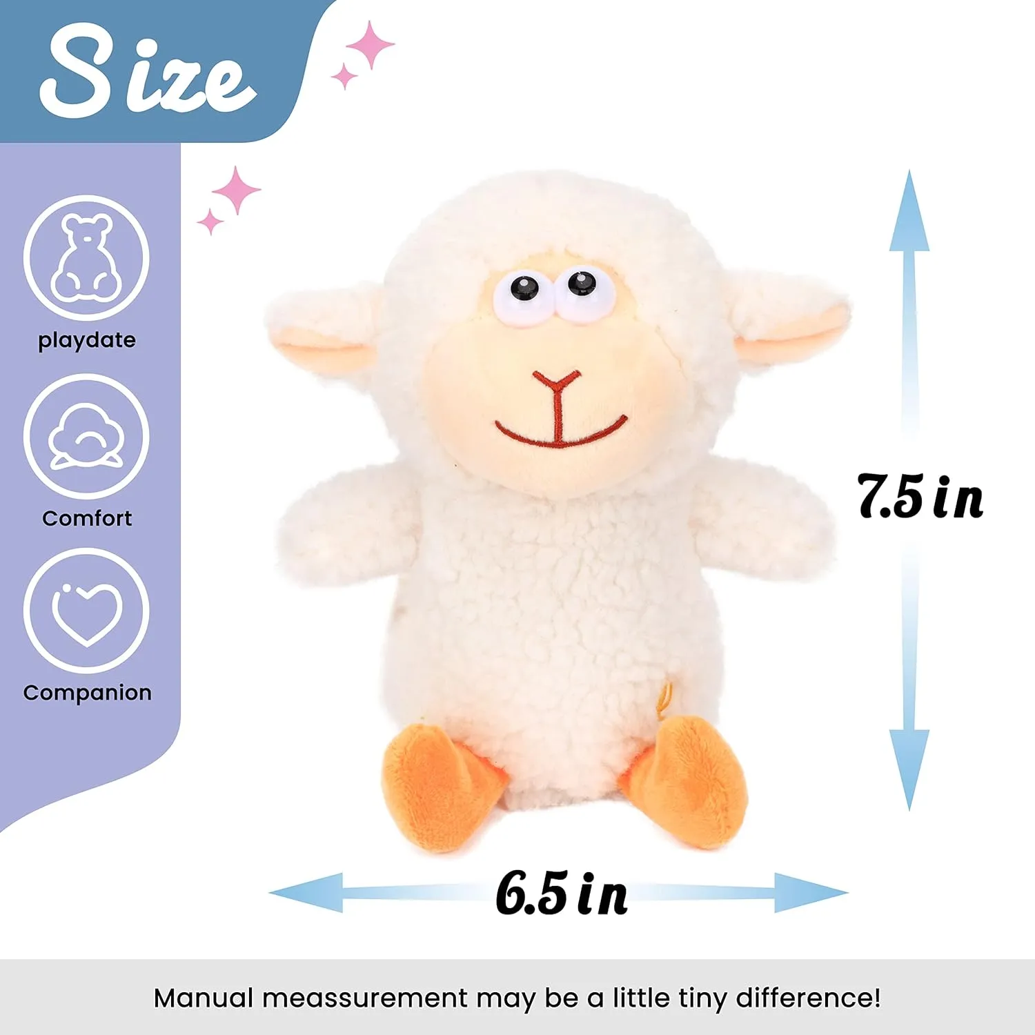 Toy Speaking Plush Buddy Gift for boast doorway newberry prophet unwillingly license Toddlers, White, 7.5'' Hopearl Talking Lamb Repeats What You Say Sheep Nodding Electric Interactive Animated 