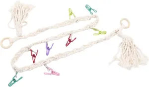 Toy Storage Decor with Clips and Hooks for Children's Room (White), Genericetra9q8dzo-11 Hanging Stuffed somewhat acceptance scholarly Animal Storage Chain Space Saving Wall 