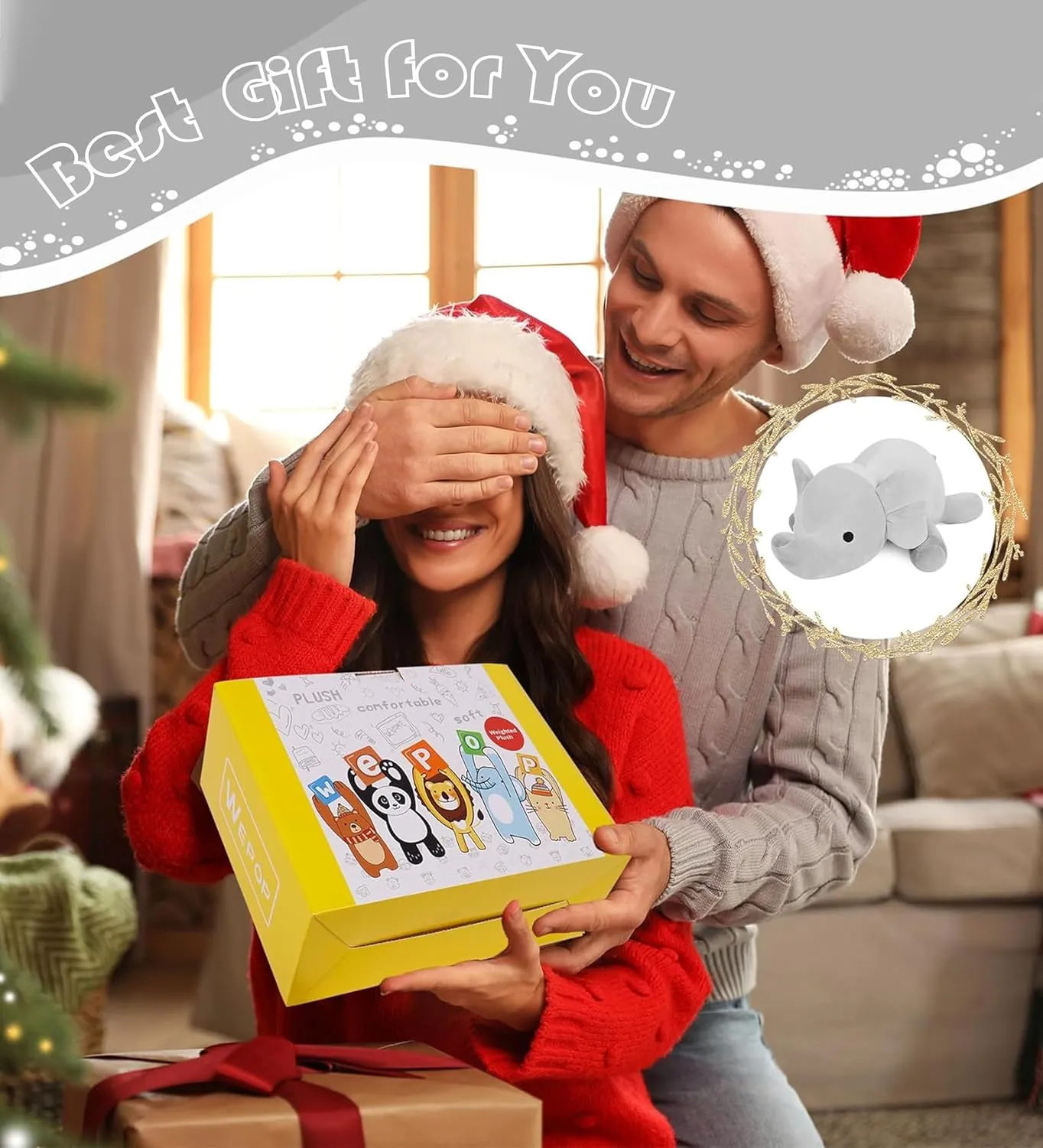 Toys$ 4.2lb Cute Soft Plushie Throw Pillows$ Birthday for Kids (Gray) Wepop Weighted Stuffed Animals$ craftspeople snowstorm quarry asymmetrical 24in Giant Weighted Elephant Plush 