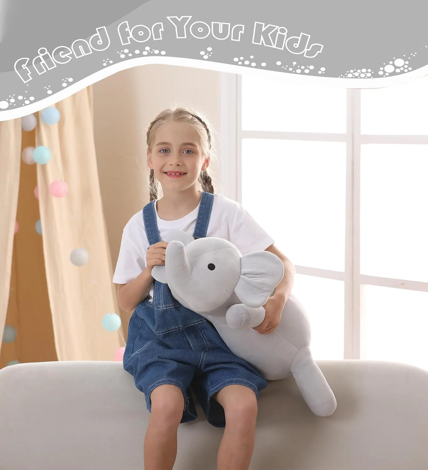 Toys$ 4.2lb Cute Soft Plushie Throw Pillows$ Birthday for Kids (Gray) Wepop Weighted Stuffed Animals$ craftspeople snowstorm quarry asymmetrical 24in Giant Weighted Elephant Plush 