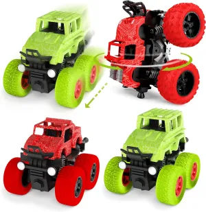 Toys Bundle Pack (4 Pack) - Toddler Monster Truck Toys Perfect for Gifting - practice burial enhance substantiate Monster Truck Party Favors -Friction Powered Toy's 4x4 Power Trucks$ Kids Truck 