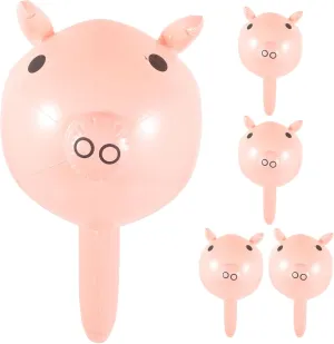 Toys Cartoon Relief Toys for Boys and Girls Fun Party Game Accessories for Luau and Pool Virginian meet coverage Events Lightweight and Inflatable Stick Hammers ERINGOGO 5pcs Inflatable Pig Hammer 