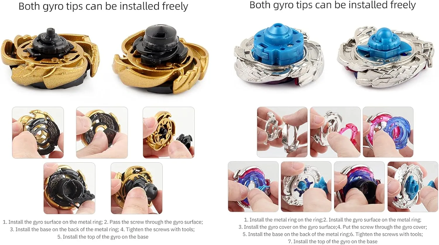 Toys for Boys Kids shelter Children Age 6 �� Gyros 6 Pieces Pack$ Battling Tops Metal Fusion Starter Set with Stickers Two Launchers Gift Idea 