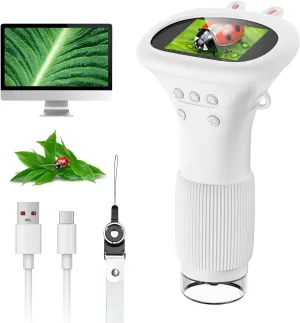 Toys for Children Students genius Microscope for Kids, SKYBASIC 2" IPS Screen 1000X Handheld Digital Microscopes HD Pocket Portable Mini USB Microscope Camera, PC Compatible, Science Edu Fun Birthday Gifts 