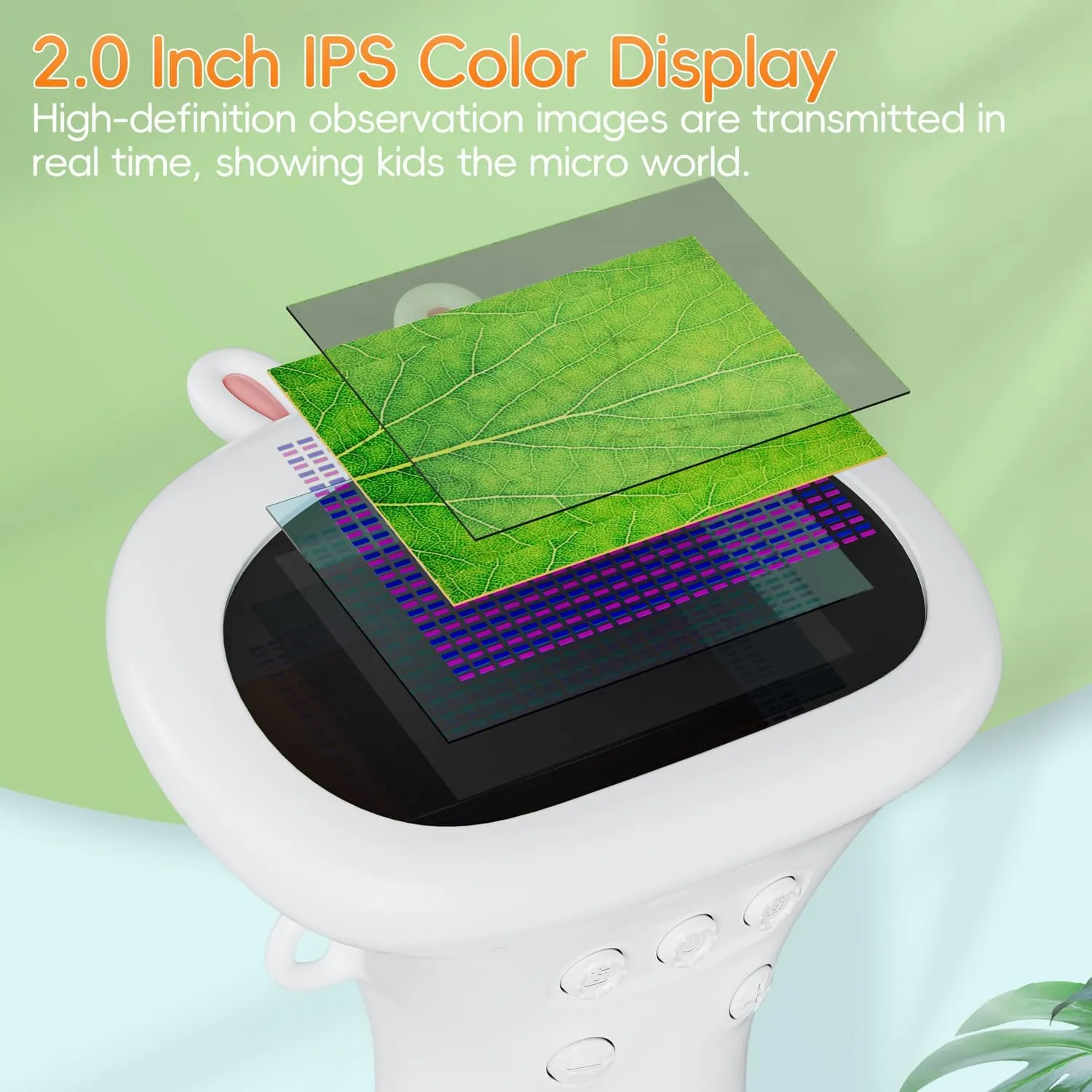Toys for Children Students genius Microscope for Kids, SKYBASIC 2" IPS Screen 1000X Handheld Digital Microscopes HD Pocket Portable Mini USB Microscope Camera, PC Compatible, Science Edu Fun Birthday Gifts 