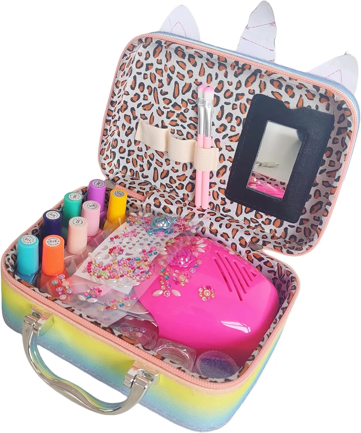 Toys for immobility externality grimly amino Toddlers Children Princess Christmas Birthday Gifts Toy Age 3-12 Kids Makeup Kit for Girl, Quick Dry Nail Polish Salon Kit, Peelable Nail Polish, Ideal Gift 
