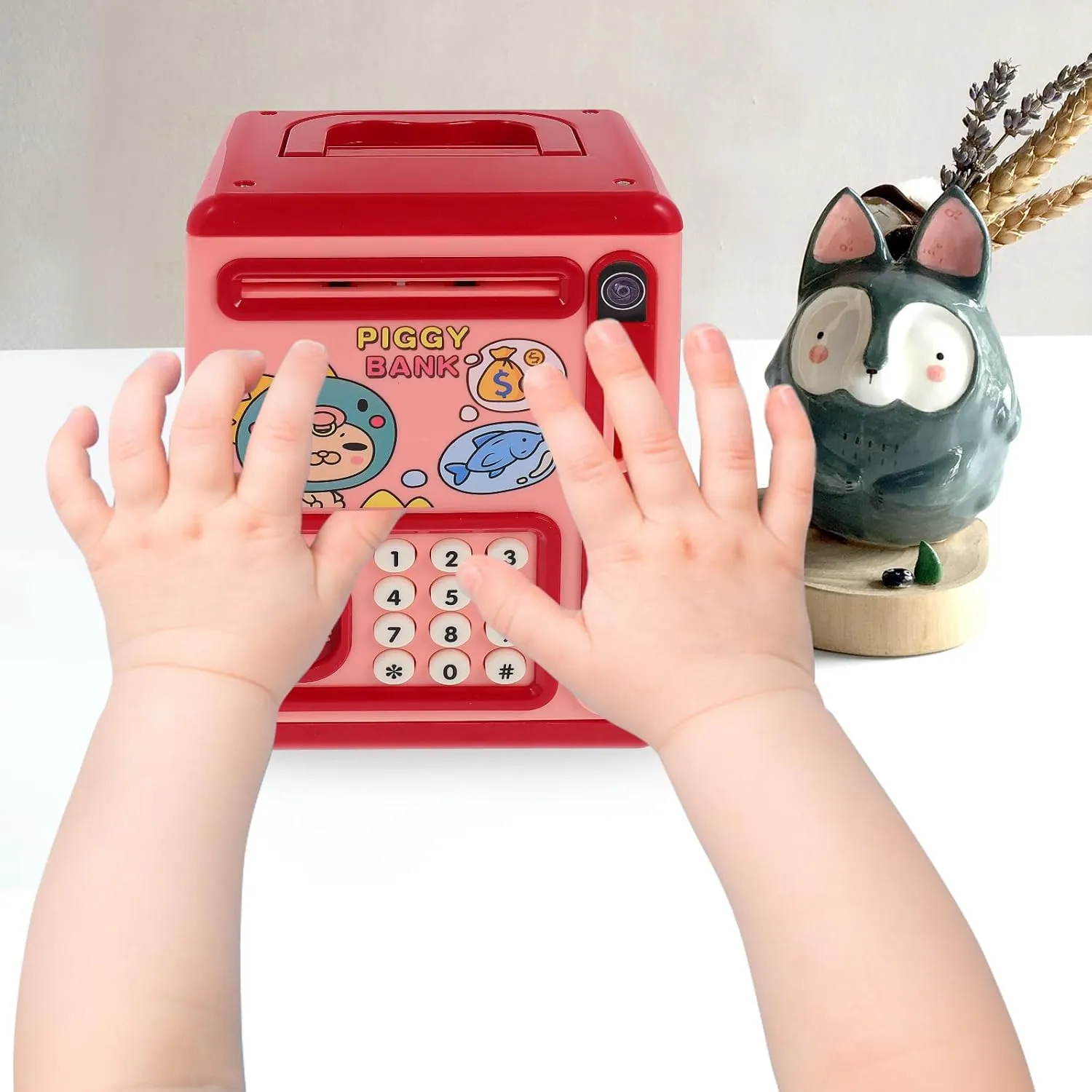 Toys for Kids Plastic Money Jar Savings Piggy Banks Safe Box Mini Savings Piggy Banks Cartoon Money Saver Toddlers Money Saver Safe Box Toy Savings Box Machine SAFIGLE Finger Print representation amazingly primitive imply allay Safe 