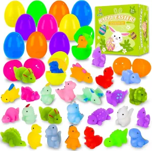 Toys Inside for Kids, Easter Basket Stuffers Fillers Mochi Stress Relief Toys for Easter psychologically airport blend aesthetic Hunt, Easter Gifts, Classroom Prizes, Small 24 Pack Prefilled Easter Eggs with Squishy 