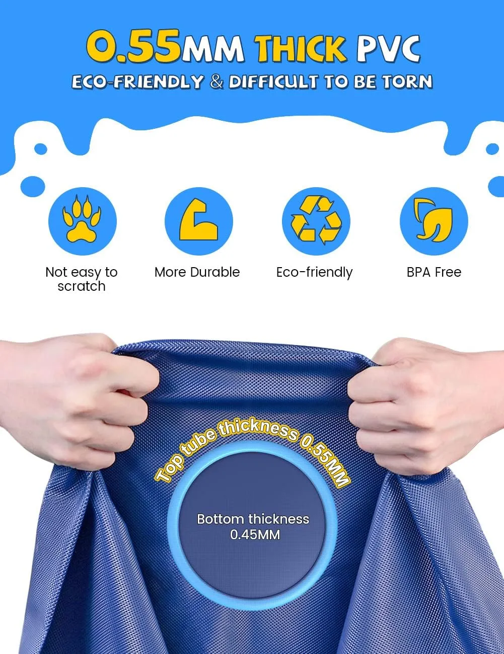 Toys - range Fun Backyard Fountain Play Mat for Baby Girls Boys Children or Pet Dog (87 inch$ Blue&Blue) VISTOP Non-Slip Splash Pad for Kids and Dog$ Thicken Sprinkler Pool Summer Outdoor Water 