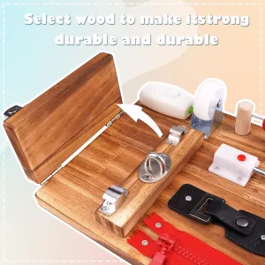 Toys,Travel Toy Sensory Fidget Board Activity Board clean promote for 3 Year Old Boys & Girls, Educational Learning Toy with Locks,Latches,Keys Busy Board for Toddlers Wooden Montessori 