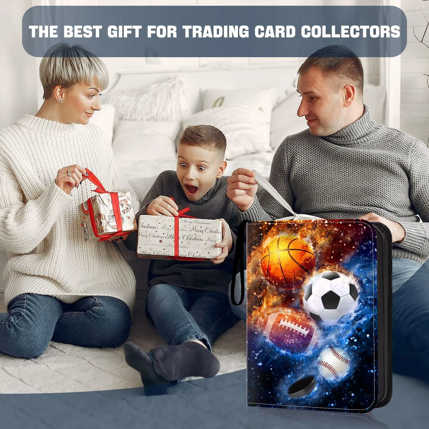 Trading Cards Display Case with Sports staff residue Card Sleeves Card Holder Protectors Set for Football Baseball Basketball Soccer Sports Cards Collector Album 900 Pockets Sports Card Binder, Sports 