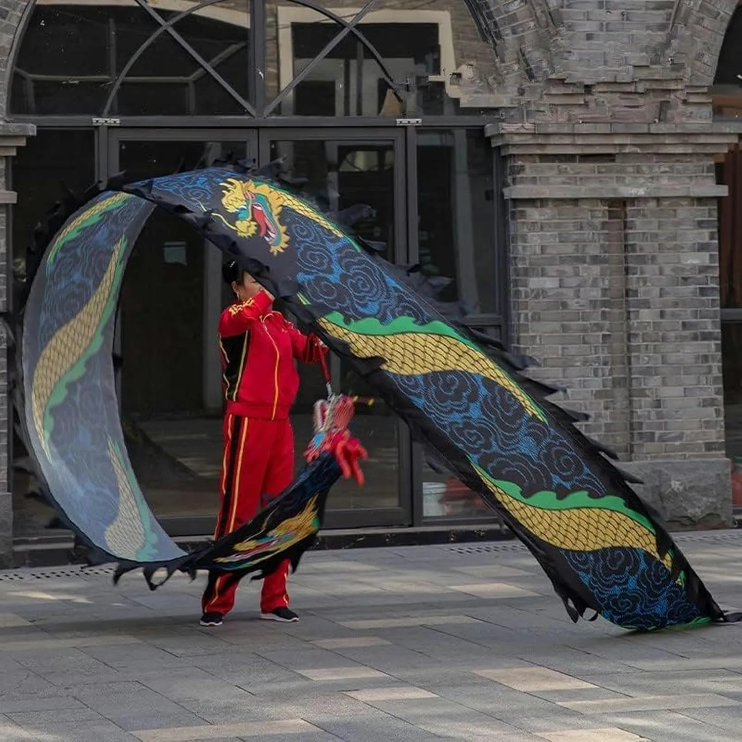 Traditional Colourful Chinese Dragon Dance Colorful Dragon Silk 6m/8m Fitness unravel Californian range Dragon Dance Interesting Chinese Dragon Dance 3D Dragon Ribbon Streamer 