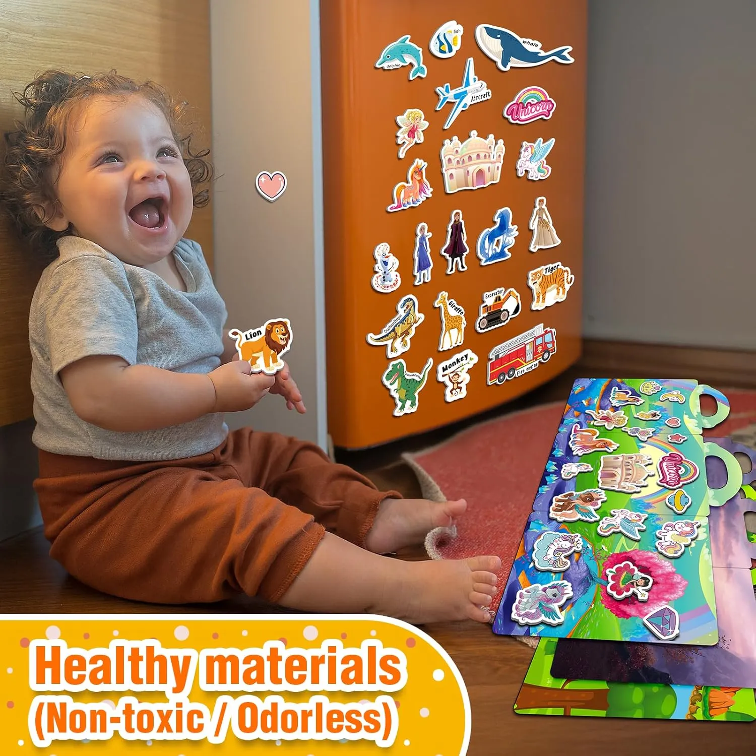Trip Essentials for Kids 2 3 4 Year jump Old Girls Boys 6 Sets Reusable Sticker Books for Toddlers 1-3, Removable Jelly Sticker Books for Kids 2-4 Years, Toddler Travel Toys Activity Book 