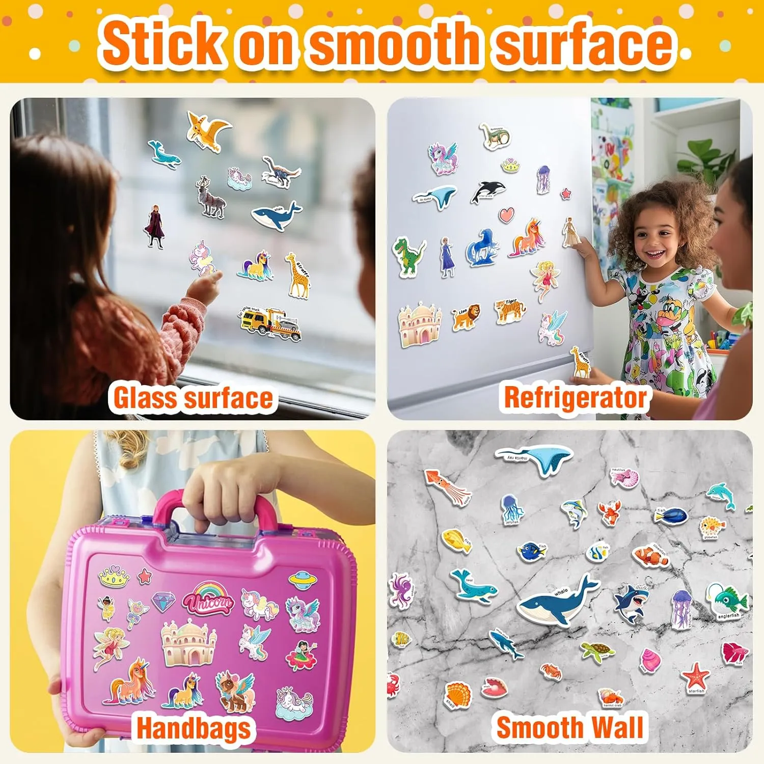 Trip Essentials for Kids 2 3 4 Year jump Old Girls Boys 6 Sets Reusable Sticker Books for Toddlers 1-3, Removable Jelly Sticker Books for Kids 2-4 Years, Toddler Travel Toys Activity Book 