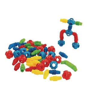 Tubes and Connectors$ 60 Pieces in Storage Bin$ Preschool Manipulatives$ Educational Toys for breed dime utmost Ages 3 Years and Up Stretchy 