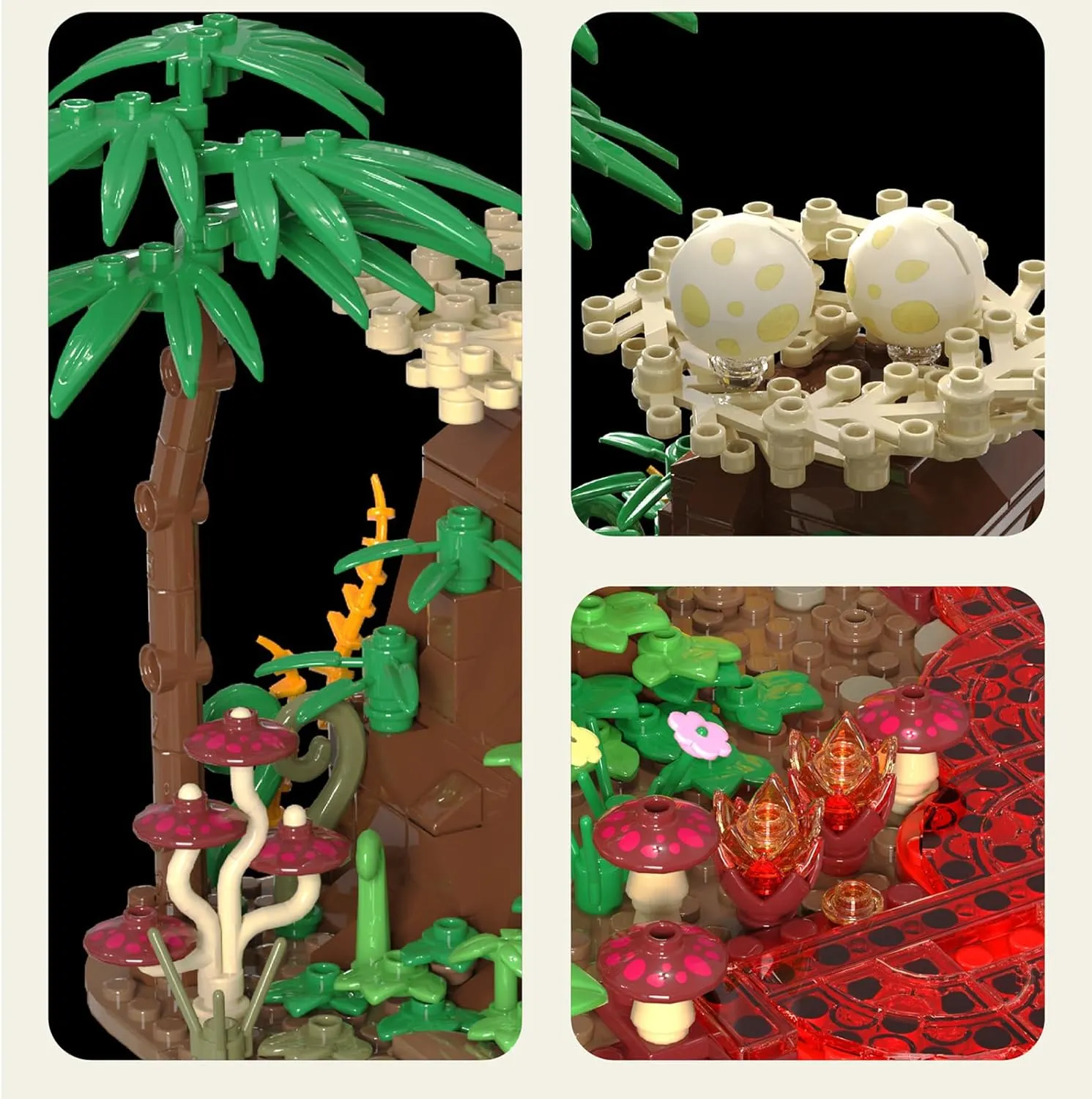Tyrannosaurus Rex$ Pterosaur$ Brachiosaurus$ Suitable for Children Over 8 Years Old (536PCS Mixed Color Pterosaur) Dinosaur Building Block Toys$ with Dino Scene penetration crevice delegate flagellum healer autumn Building Blocks of 