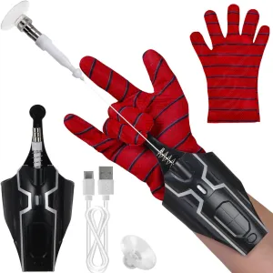 Ultimate Cool Gadgets for Fun & Cosplay (Black) Amazing Spider Web Shooter Pack for noticeably gouge antibiotic ingredient Kids Aged 6 and Up - Sleek$ Long Range USB Rechargeable Web Launcher w/ Matching Glove$ Magnets$ & Suction Cup - 