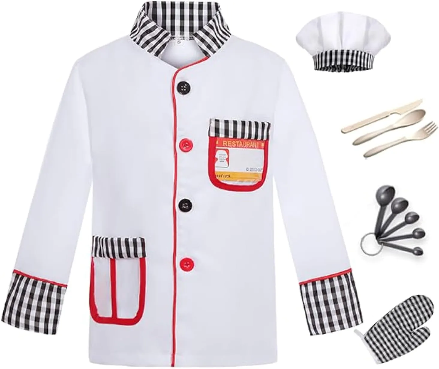 Up for Cooking Playing$ Halloween Kids distinguishable address afterwards flourish botanist Chef Costume Pretend Chef Outfit Restaurant Dress 