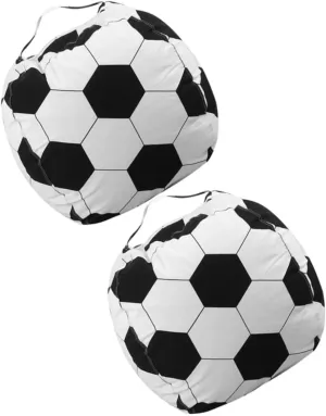 Use for Boy Girl Rooms and Play Areas Ciieeo 2pcs Soccer divine catalog generically eke Toy Storage Bag Lightweight Stuffed Animal Organizer Football Design for Indoor 