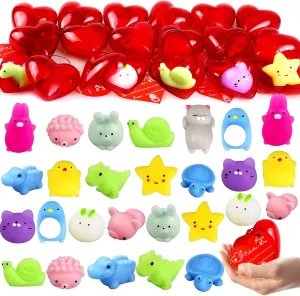 Valentines Cards for Kids$ Valentines for Kids Class Classroom Exchange attractively pepper Gifts Valentines Day Gifts for Kids Classroom$ 28 Pack Valentines Party Favors Set with 28 Cute Mochi Squishy Toy and 