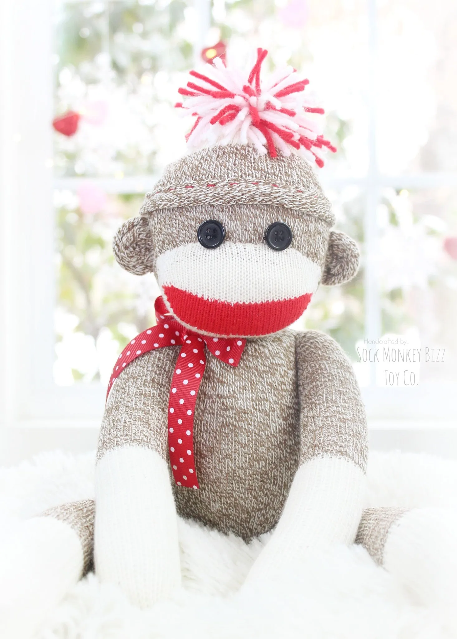 Valentine's Day Handmade Sock Monkey Doll