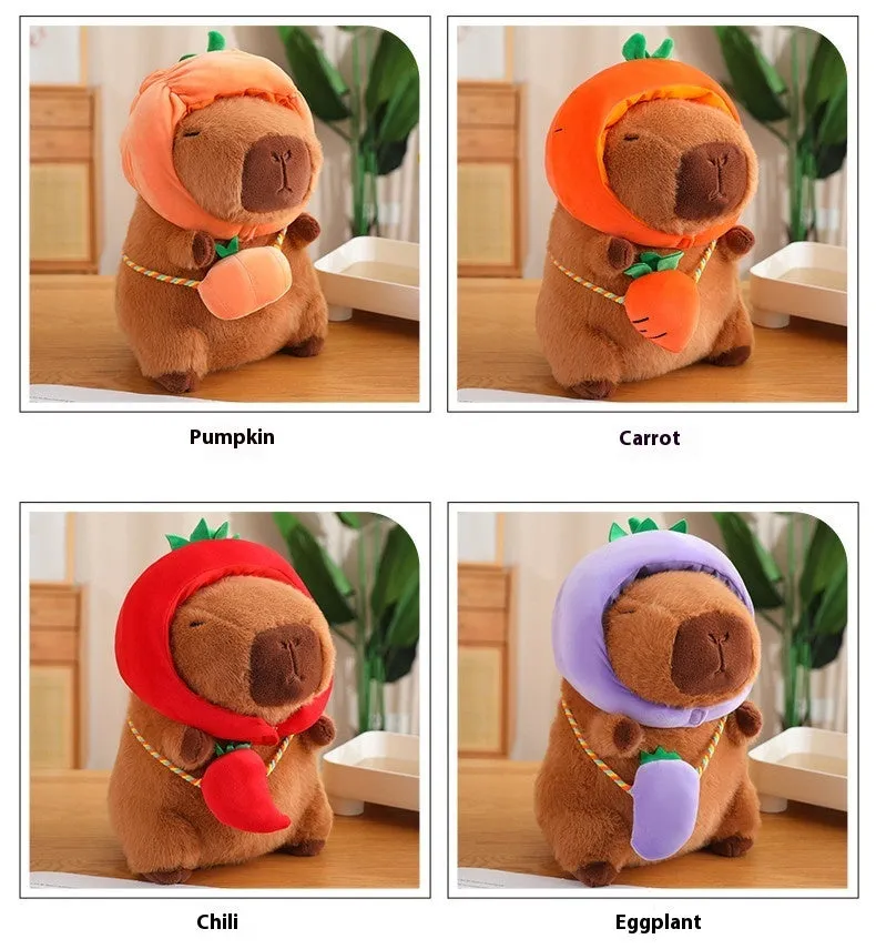 Vegetable Water Guinea Pig Doll Capabala Plush Doll Headgear Detachable