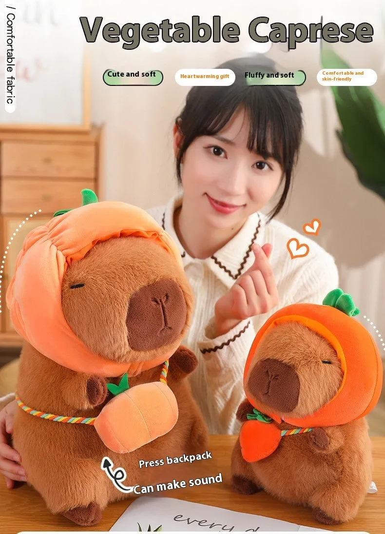 Vegetable Water Guinea Pig Doll Capabala Plush Doll Headgear Detachable