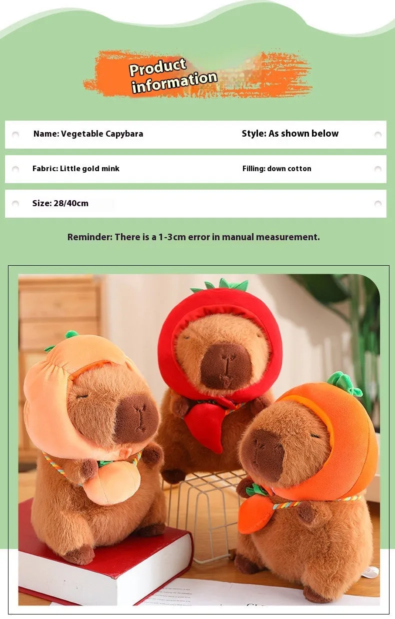 Vegetable Water Guinea Pig Doll Capabala Plush Doll Headgear Detachable