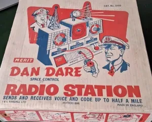 Vintage 1950's J & L Randall Merit Dan Dare Space Control Radio Station In The Original Box